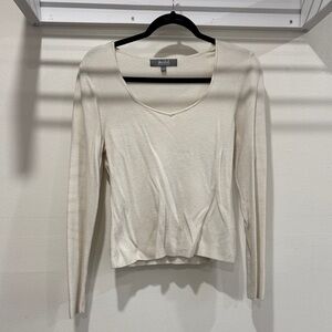 Marled Cream Long Sleeve Tee